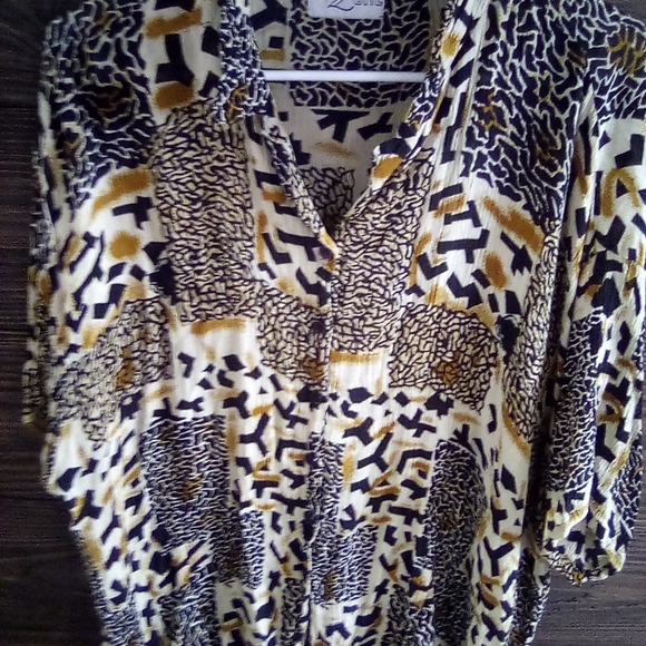 Vintage plus size 3x Cotton zone short sleeve button-up blouse - Picture 2 of 4